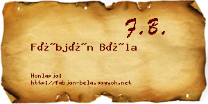 Fábján Béla névjegykártya
